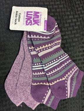 Shades Of Purple Muk Luks Ankle Sock 2-Pack.
